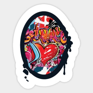 love fun GRAFFITI Sticker